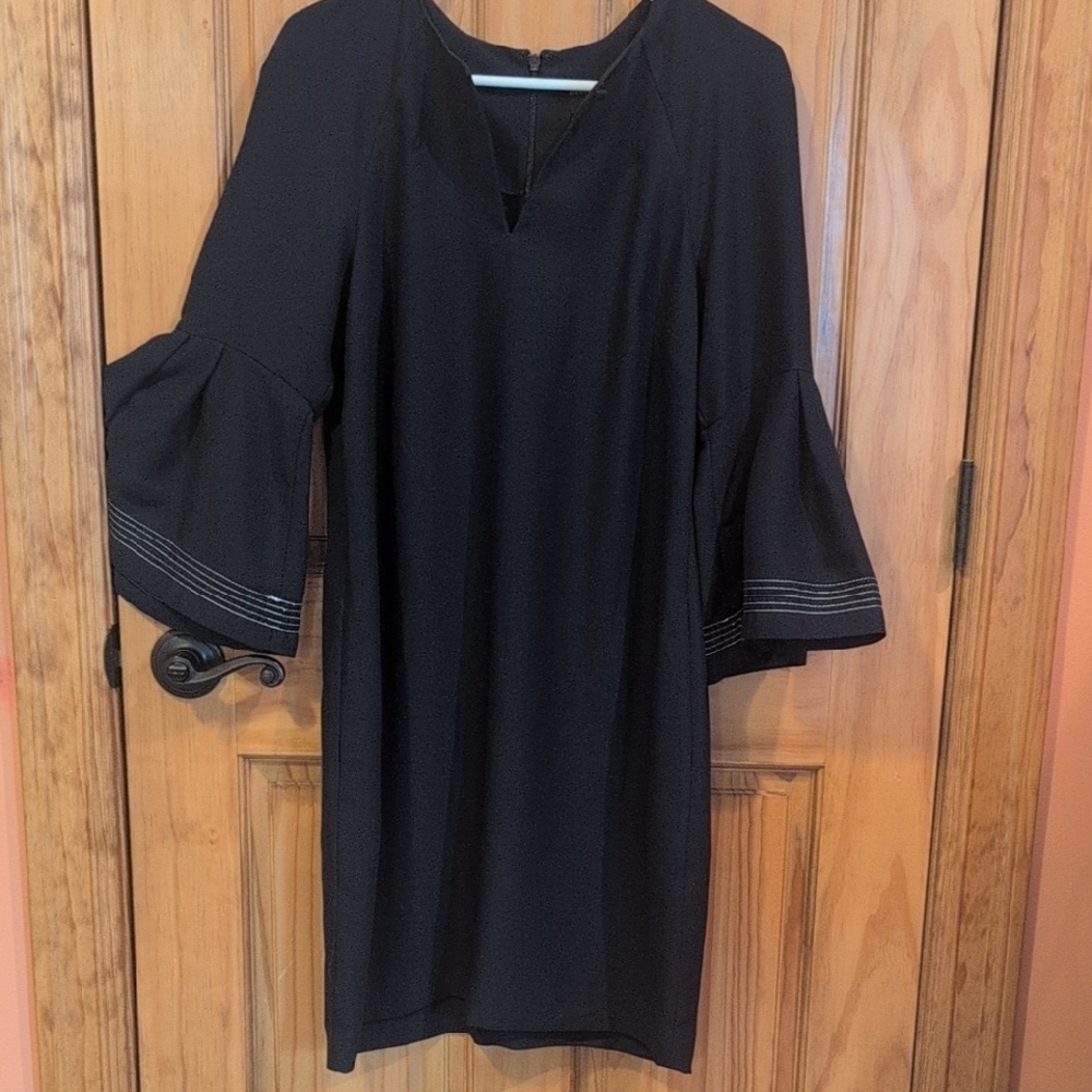 Banana Republic Dark Navy Bell Sleeve Ruffled Tunic